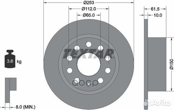 Диск тормозной с покрытием PRO зад 92306603