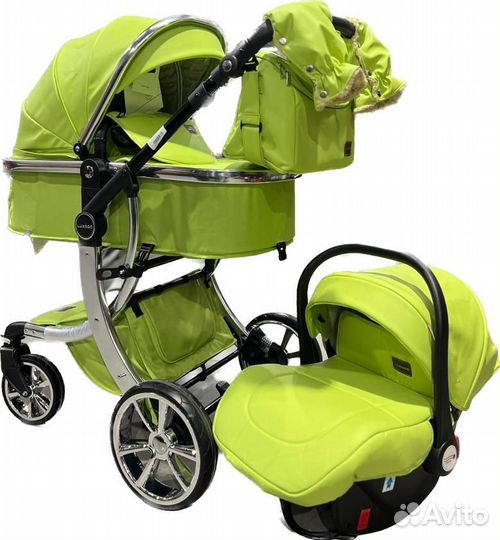 Коляска-трансформер Luxmom 608 3в1 экокожа-ткань