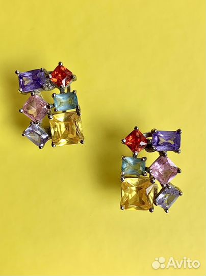 Серьги серебряные с камнями