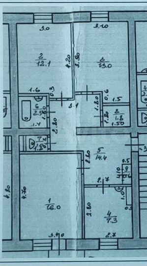 3-к. квартира, 69 м², 3/4 эт.