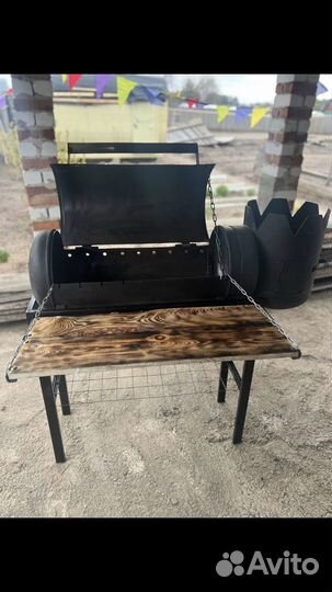 Мангал с печью под казан