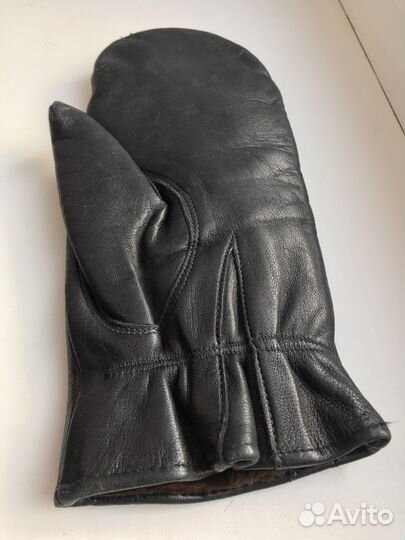Варежки кожаные на меху