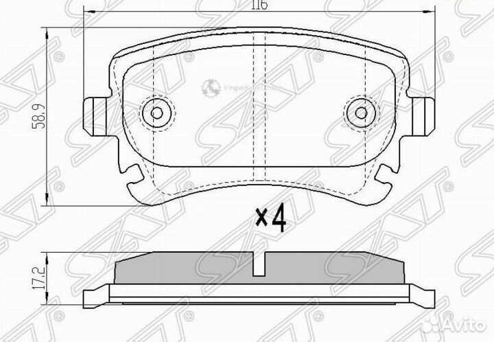 Колодки задние VW Multivan Transporter Audi A4 A6 A8 ST7H0698451A