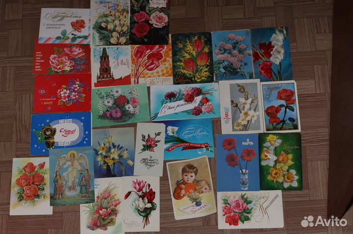 Советские открытки Новый год, 8 марта и др
