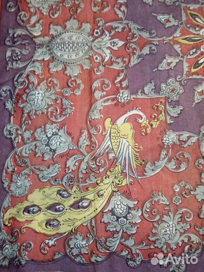 Платок СССР Калерии Кукулиевой с Палехским принтом