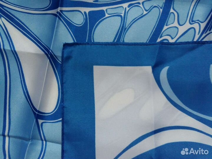 Новый платок синий, белый, голубой 65х65см косынка