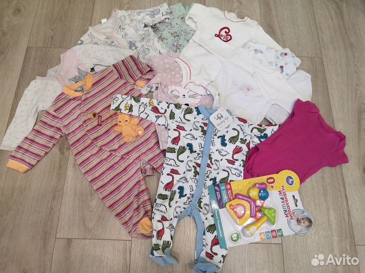 Вещи пакетом на девочку 0-6 мес