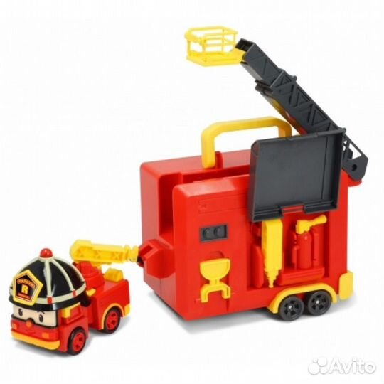 Трансформер Robocar Poli Рой с гаражом пожарного