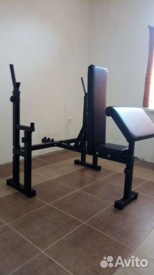 Стойки для жима со страховкой и наклонной скамьей