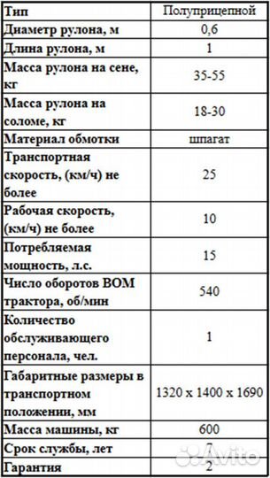 Пресс-подборщик Унисибмаш Малыш 1060, 2024