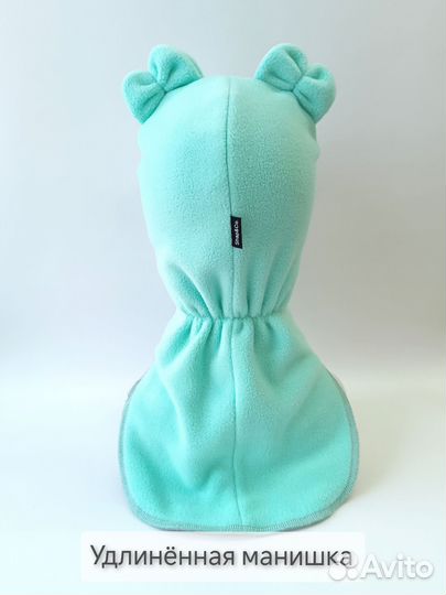 Шапка-шлем, демисезонная для девочки