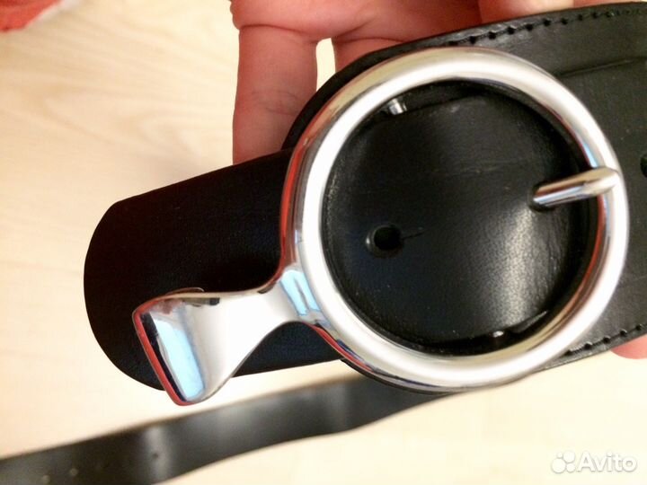 Ремень натуральная кожа чёрный Benetton, Италия, р