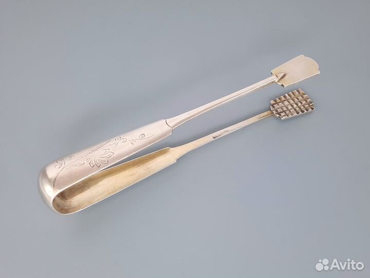 Щипцы серебро 84 проба позолота Россия