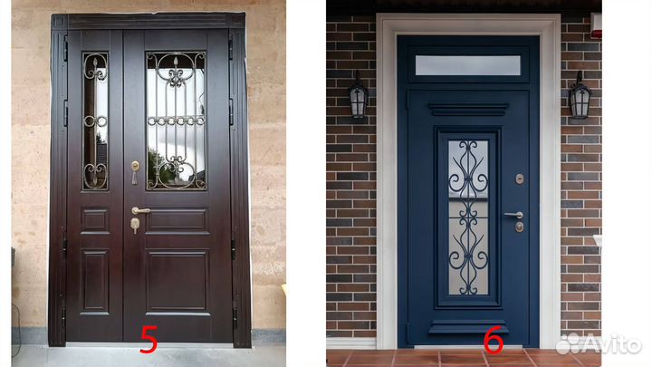 Дверь входная с ковкой и стеклом новая