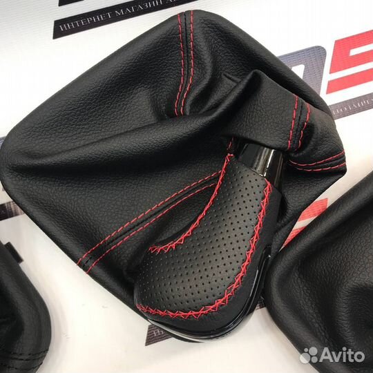 Ручка кпп 2110-2112 стиль Веста Антихром (в коже)