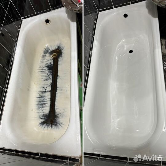 Реставрация ванн жидким акрилом, литьевым мрамором