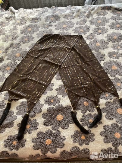 Палантин с кистями из норки