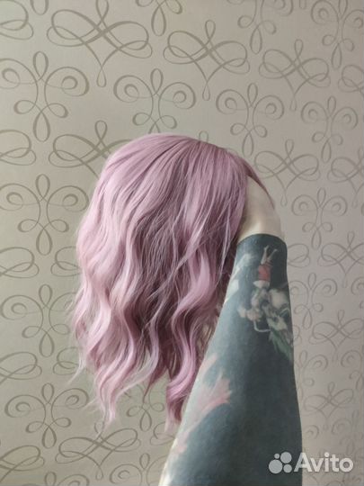 Парик розовый (бу)