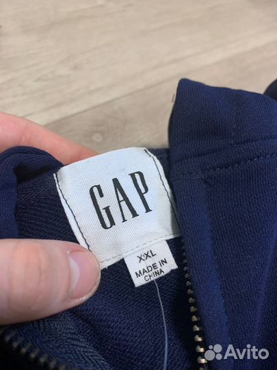 Зип худи GAP оригинал poizon (синий)