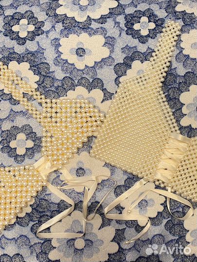 Топ из жемчужных бусин