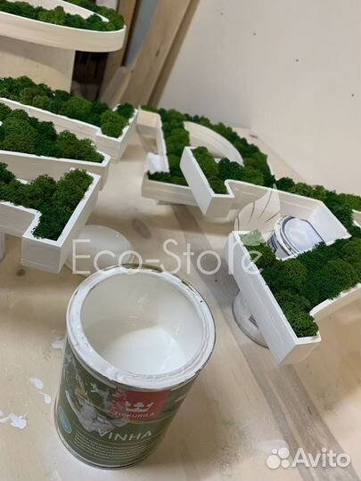 Буквы со мхом для логотипа