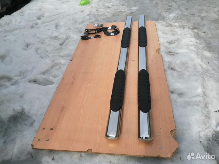 Пороги овальные сталь T304 Тойота Тундра 2015-2021