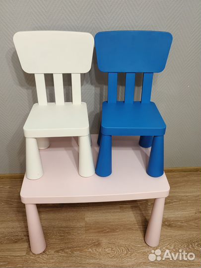 Стол и два стула икеа маммут. Доставка бесплатная