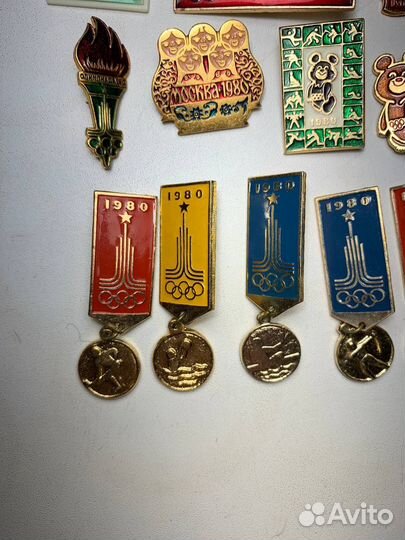 Значки олимпиада 80 одним лотом 29 шт