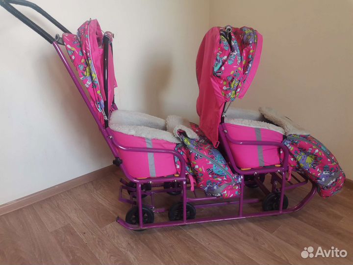 Детские санки коляска для двойни