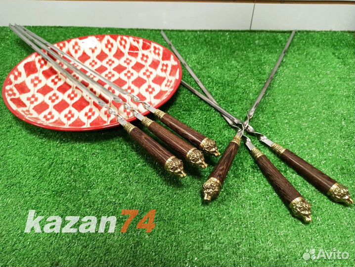 Шампуры лев комплект 6шт подарочные ручная работа