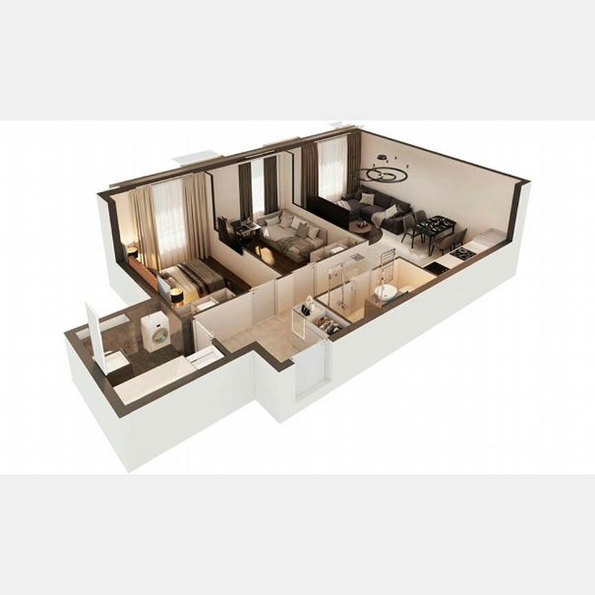 2-к. апартаменты, 60 м², 7/30 эт.