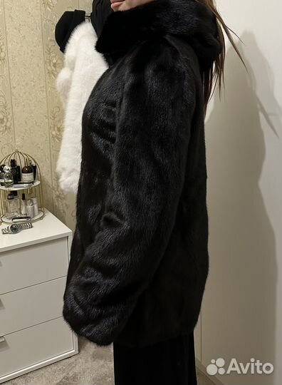 Шуба норковая с капюшоном 44 46