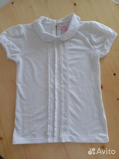 Белые школьные блузки р. 134, 128