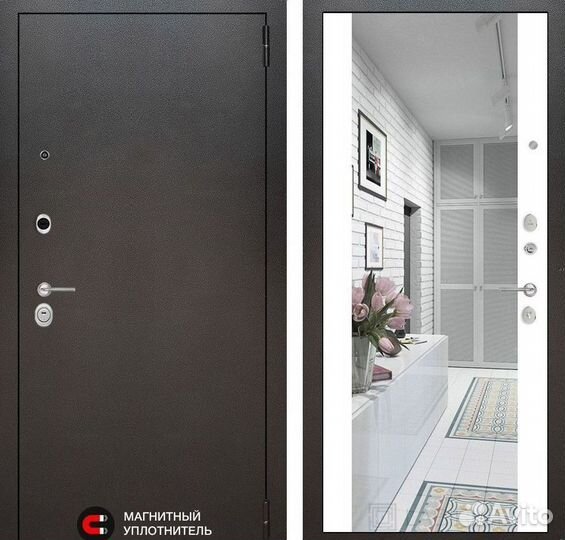 Дверь входная Серая металлическая