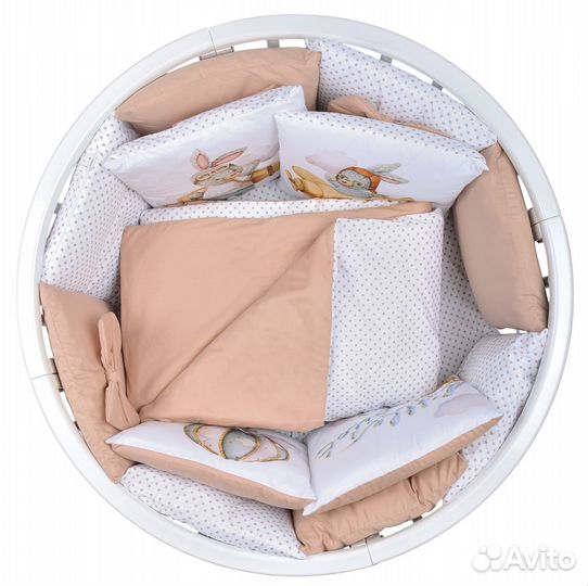 Комплект в кроватку 18 предметов сатин/бязь