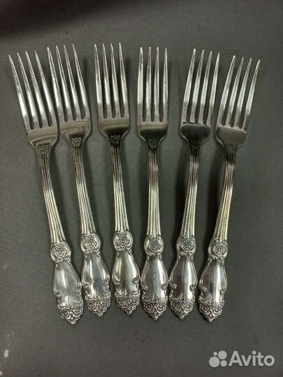 Столовые вилки Роза Мельхиор Знак качества СССР