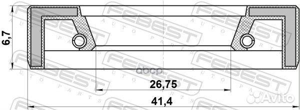 Сальник рулевой рейки 26.75X41.4X6.7