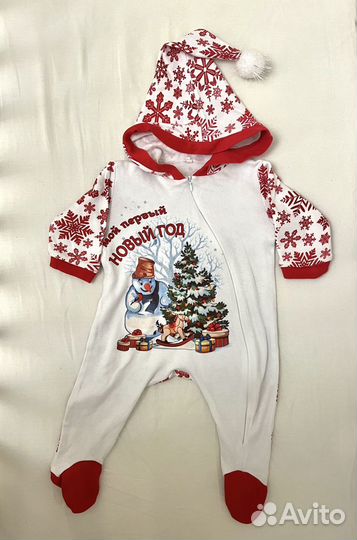 Слип с капюшоном новогодний 68