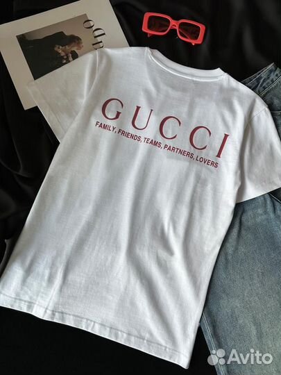 Футболка gucci женская белая эксклюзив