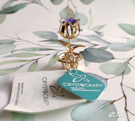 Фигурка с кристаллами Swarovski Цветок Тюльпан