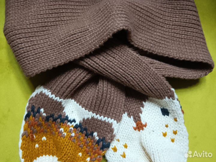 Шапка шарф варежки