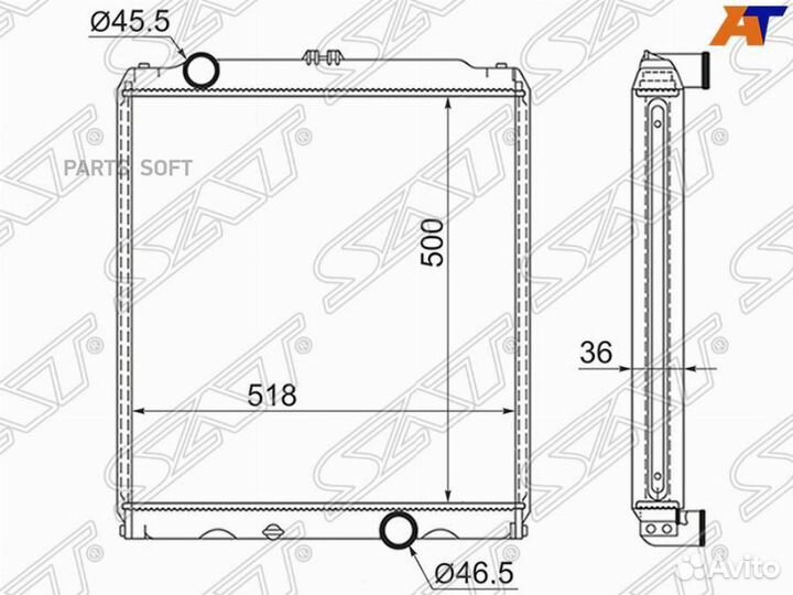 Радиатор охлаждения Митсубиси Кантер 500 mm 93