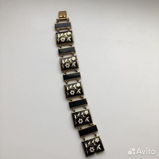 Браслет Лфо эмаль черный винтаж