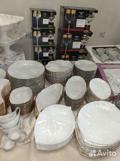 Набор столовой посуды новый для банкетов на 100 ч