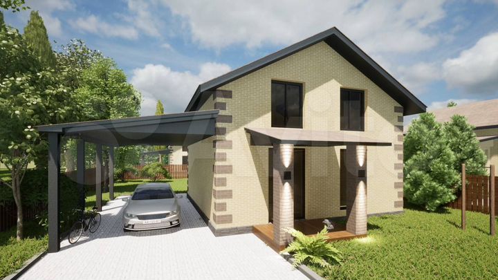 Коттедж 107 м² на участке 7,3 сот.