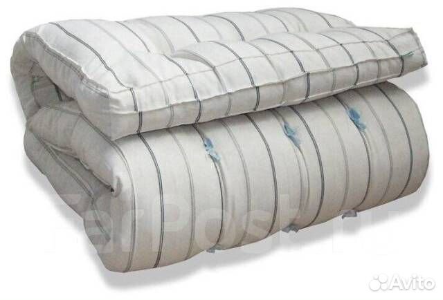 Матрас ватный 80х190 чехол тик хлопок 100