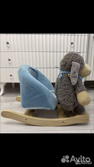 Качалка детская со спинкой и ремешками