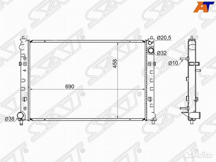 Радиатор охлаждения Мазда MPV 99-03 2.5/3.0 бачки