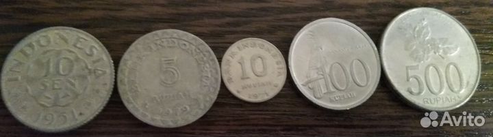 Набор монет Индонезии (5 шт.)