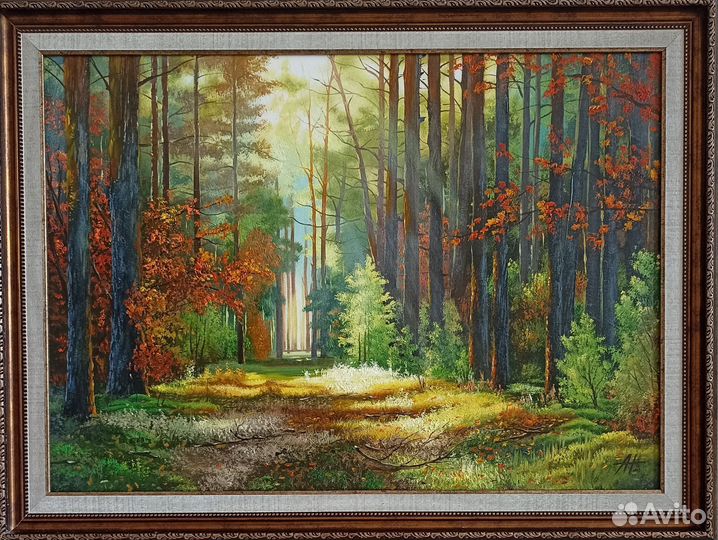 Картина маслом на холсте 50-70 осень пейзаж